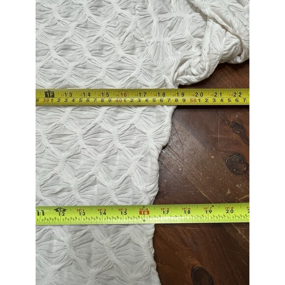 Maeve By ANTHROPOLOGIE Mock Neck Textured Semi Sheer Top Sz L Minimalist - Picture 12 of 16